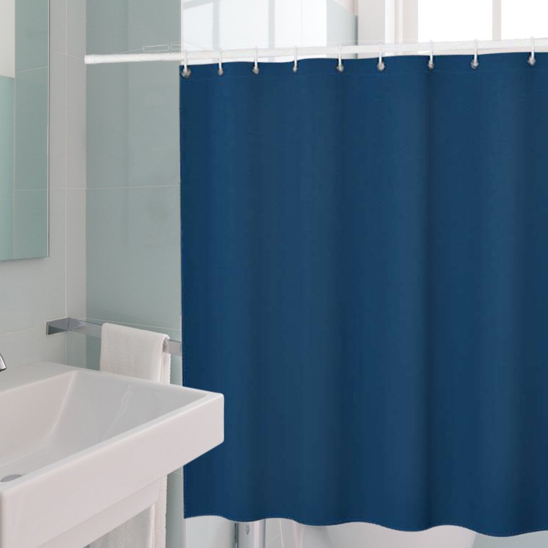 Plain Bath Shower Curtain With Free Hooks New Waterproof Fabric Bathroom Curtain 